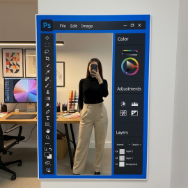 Зеркало c принтом Photoshop( Фотошоп) для селфи и фотозоны 